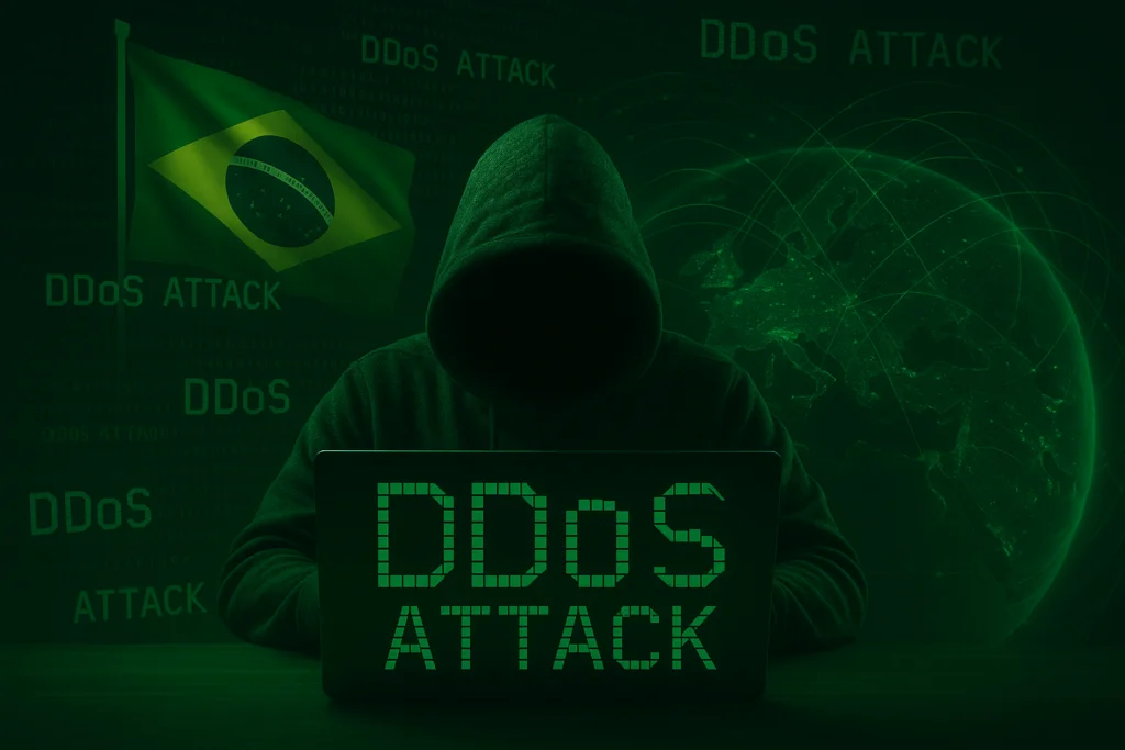Gráfico de tráfego de rede durante ataque DDoS